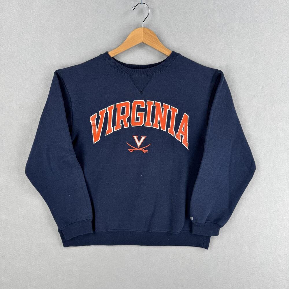 Virginia Cavaliers Sweatshirt Size Medium Blue Fleece Crewneck Soffe NCAA